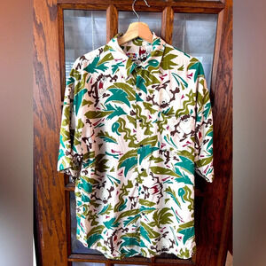 Vintage Looney Tunes Mens Size Large Tazmanian Devil Short Sleeve Shirt Hawaiian